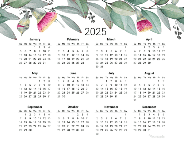 Free Printable Yearly Calendar for 2025 and Beyond