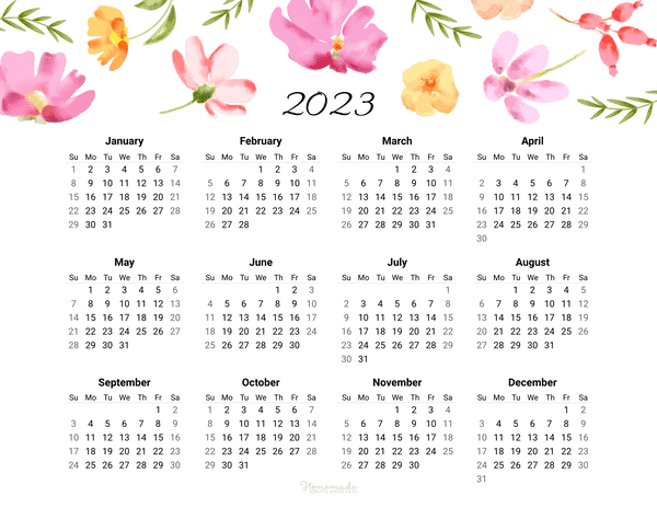 Free Yearly Calendar Printables for 2024, 2025, 2026 and beyond!