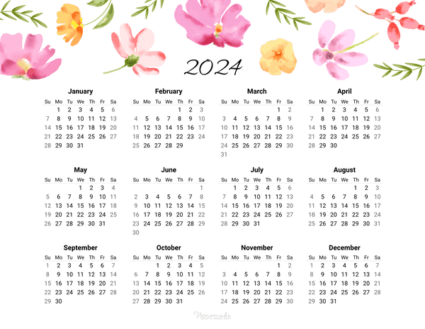 2024 Calendar  Monthly & Yearly Printable Calendars