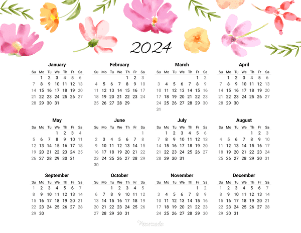 Free Yearly Calendar Printables for 2024, 2025, 2026 and beyond!