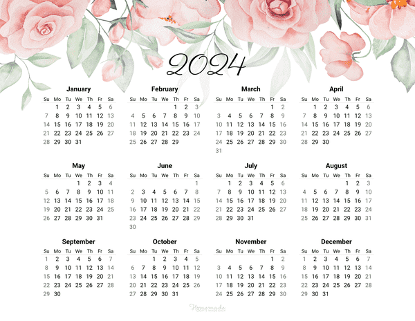 Free Yearly Calendar Printables for 2024, 2025, 2026 and beyond!