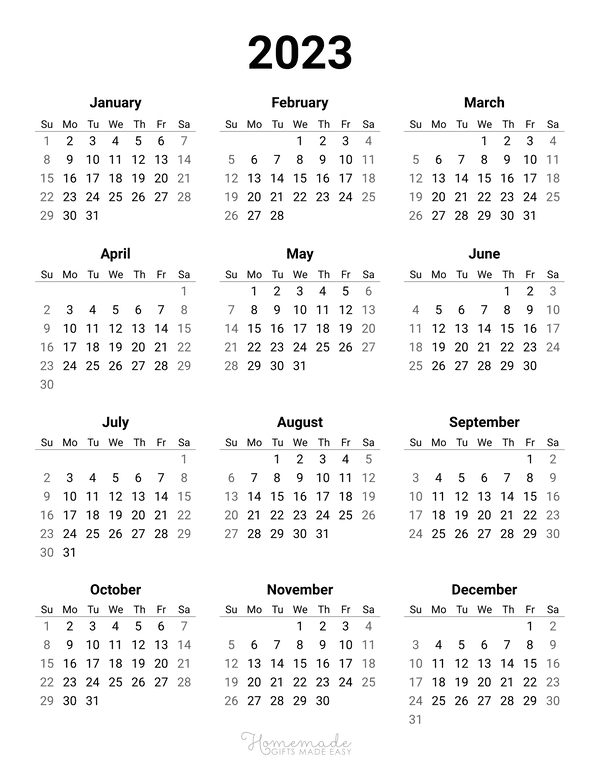 Free Yearly Calendar Printables for 2024, 2025, 2026 and beyond!
